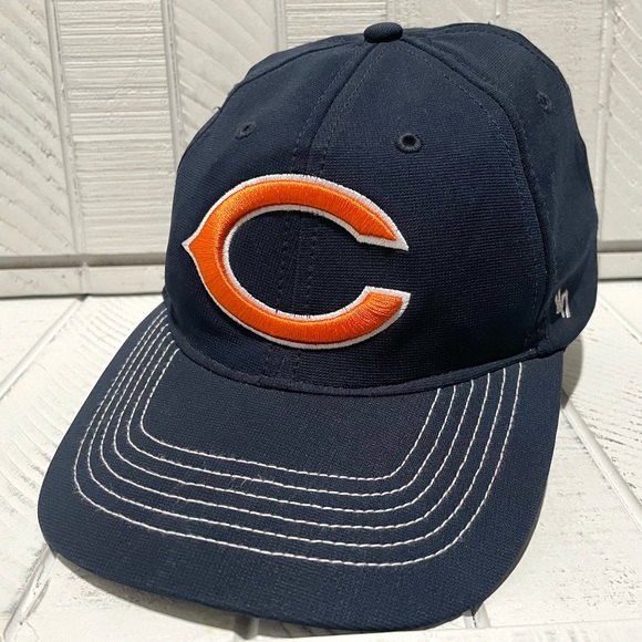 NFL Team Apparel Chicago Bears Logo ‘47 Brand Navy Closer Stretch Fit Hat Cap OS - Picture 1 of 9